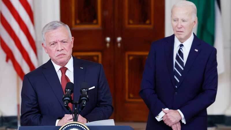 President Biden appeared to be confused during a speech by the King of Jordan (Image: Getty Images)
