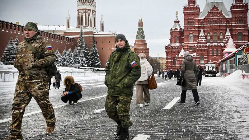 Putin has doubled the numbers of soldiers along its borders (Image: AFP via Getty Images)