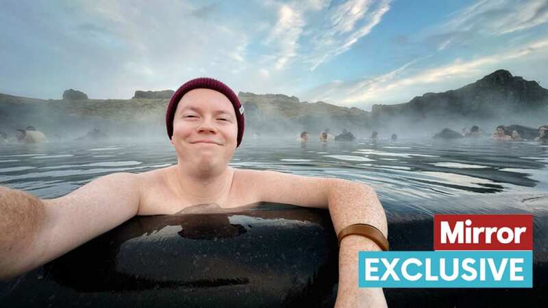 Robert Watson enjoyed a soak in a lagoon during his day trip (Image: Supplied)