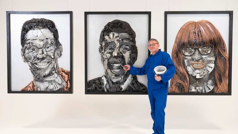 Mixed-media artist, David Badcock, spent over 100 hours crafting the portraits of the three celebrities (Image: PinPep)