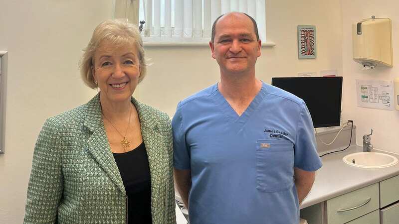 Health Minister Andrea Leadsom boasted about NHS dental plans by going for a photo op at a private dental practice