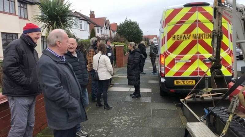 Residents in Griffiths Drive, Southport have blocked engineers from installing overhead cables (Image: Andrew Brown/Stand Up For Southport)