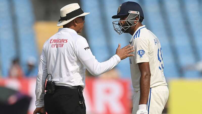 Umpire Joel Wilson talks to Ravichandran Ashwin after signalling five penalty runs (Image: Philip Brown/Popperfoto)