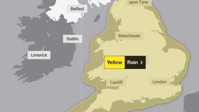 Met Office issues urgent yellow rain warning for entirety of England and Wales