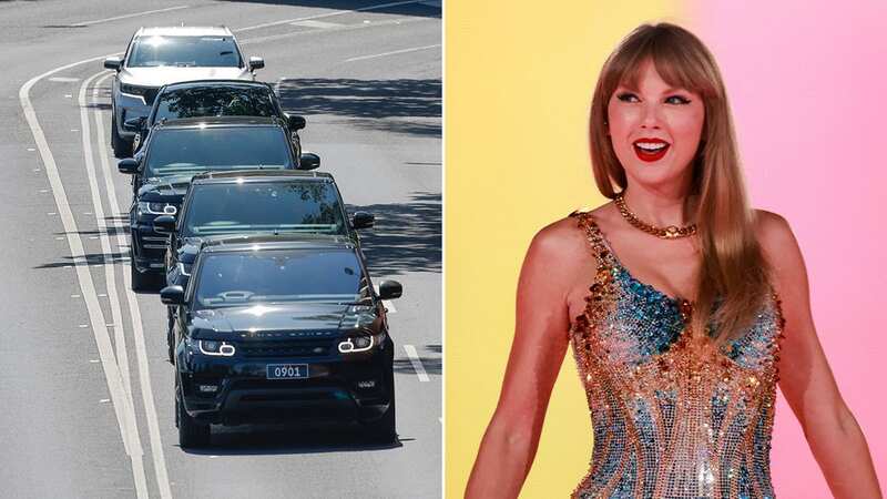 Taylor Swift was driven from the airport in a blacked-out Range Rover (Image: Getty Images)