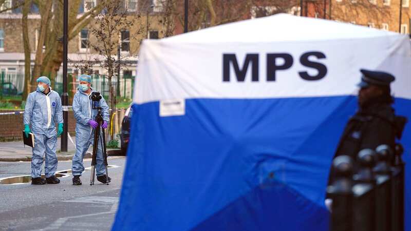 Forensic officers in Shoreditch, east London near to the scene where a 17-year-old boy died (Image: PA)