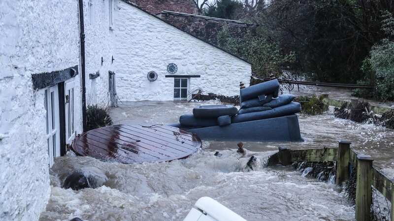 Homes and businesses were flooded in the village of Croscombe, Somerset when the River Sheppy burst its banks (Image: JASON BRYANT/APEX)