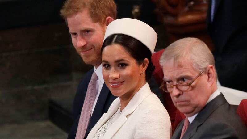 Prince Harry and Meghan Markle with Prince Andrew (Image: Getty Images)