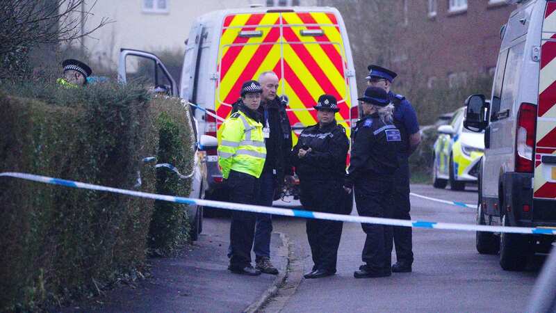 Police at the scene in Blaise Walk, in Sea Mills, Bristol (Image: PA)