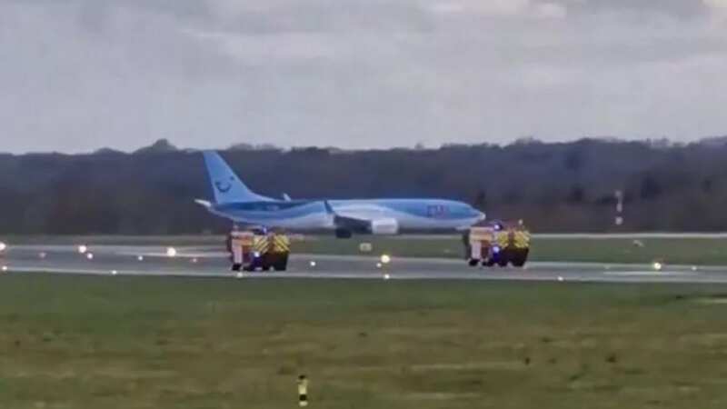 The Tui flight touched down at Manchester during the emergency landing (Image: MEN Media/@Mike1774)