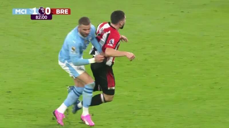 Kyle Walker and Neal Maupay clashed on the pitch several weeks ago (Image: Premier League)