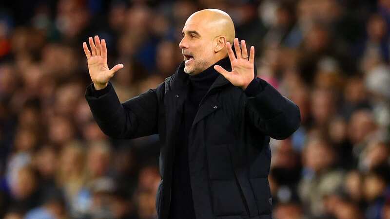 Pep Guardiola cut a frustrated figure at times as Man City beat Brentford (Image: Getty Images)