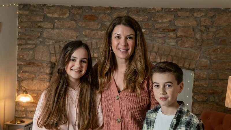 Caroline Widdows, 46, with her her children, Toby, 13, and Daisy, 15 (Image: No credit)
