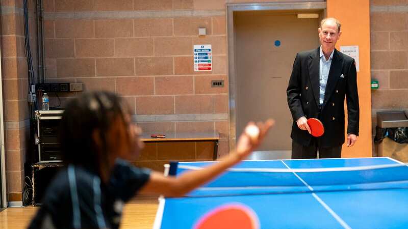 Prince Edward played table tennis during a visit to the Salmon Youth Centre in London (Image: PA)