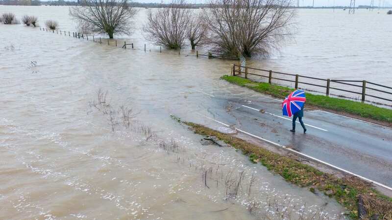 Flooded road between Whittlesey and Thorney, near Peterborough, yesterday (Image: Paul Marriott)
