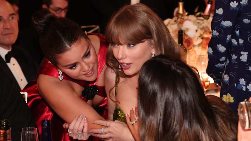 Selena, Taylor and Keleigh were spotted spilling the tea during the Golden Globes