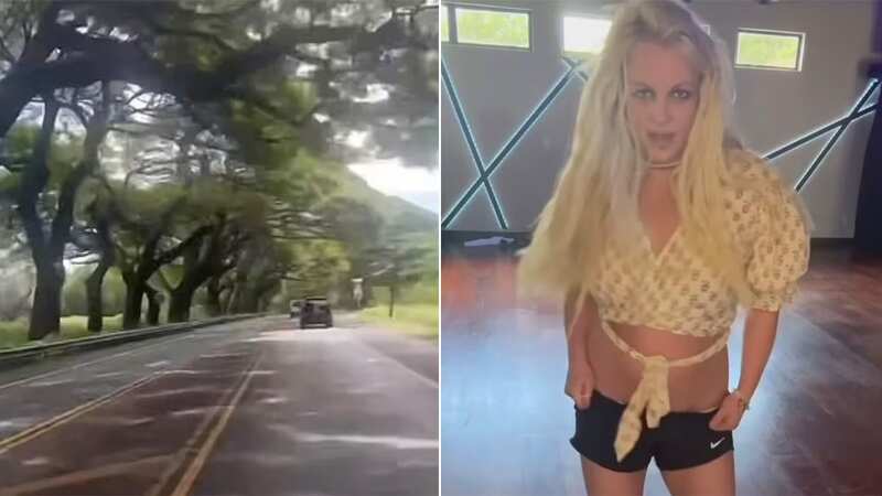 Britney Spears uploaded two video clips of her driving on her social media (Image: Instagram)