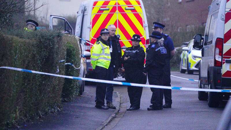 Police at the scene in Blaise Walk, in Sea Mills, Bristol, where a woman has been arrested on suspicion of murder (Image: PA)