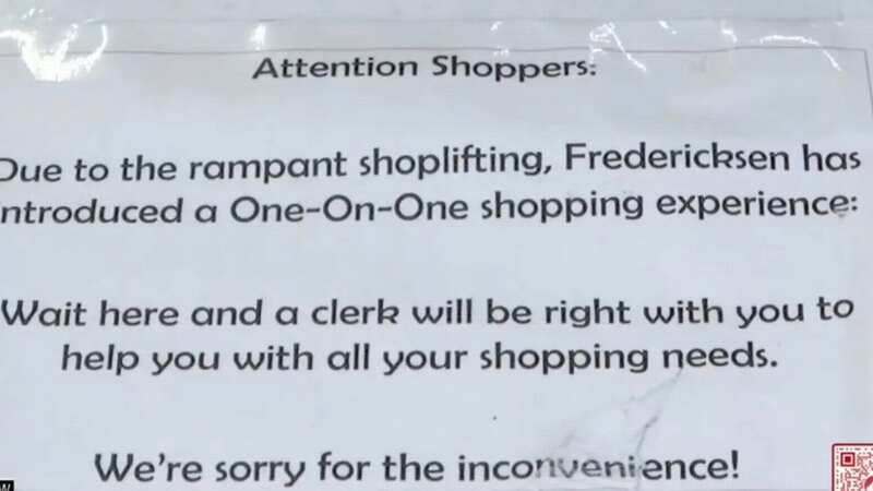 This local hardware store is trying some new tactics to avoid shoplifters in California (Image: KRON4)