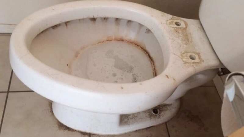 The toilet was in a very bad condition (Image: Facebook/Cleaning Tips & Tricks)