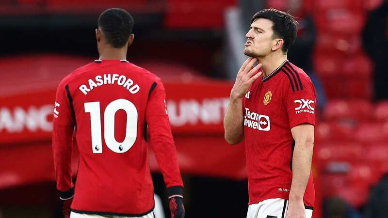 Harry Maguire and Marcus Rashford react to Saturday