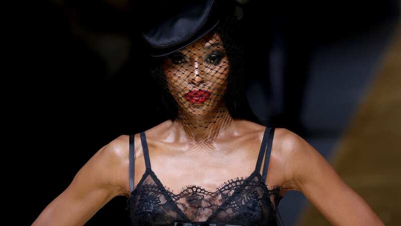Naomi Campbell walks the runway at the Dolce & Gabbana fashion show (Image: Getty Images)