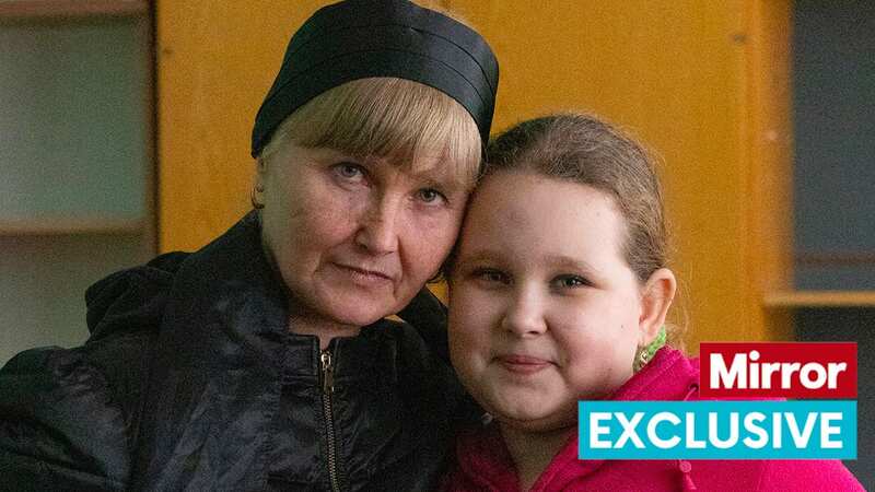 Kateryna, 10, with her mother Iryna (Image: Tim Merry/Mirror Express)