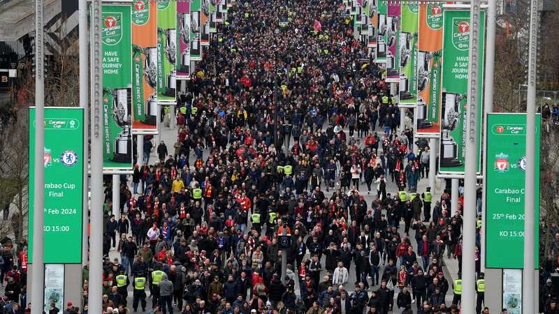 Thousands of Liverpool fans are unable to get into Wembley Stadium (Photo by Mike Hewitt/Getty Images)