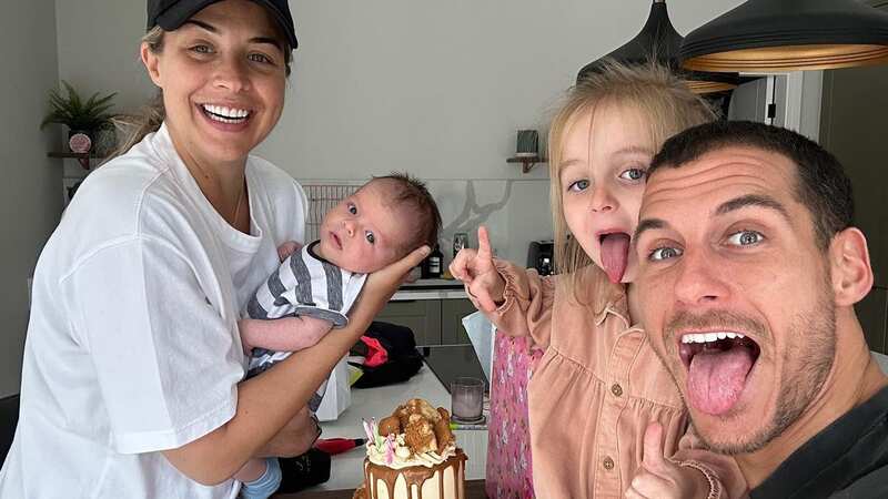 Gemma Atkinson and Gorka Marquez celebrate with their children