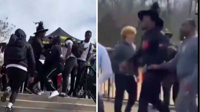 Cam Newton involved in huge brawl as he fights off multiple attackers