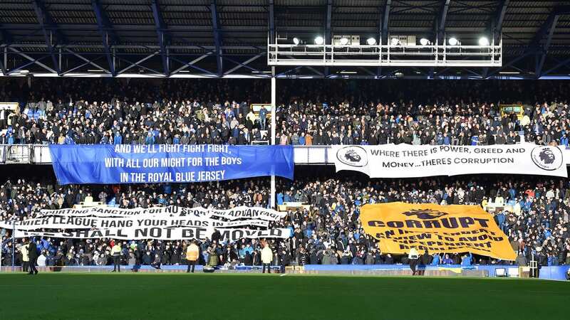 Everton fans protested against the Premier League