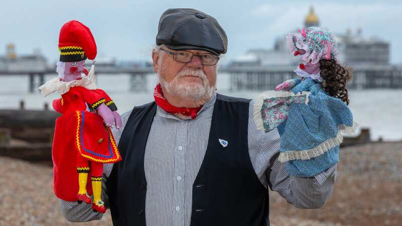 Punch and Judy man Ray Sparks who has been working the seafront in Eastbourne for 34 years (Image: David McHugh/Brighton Pictures)