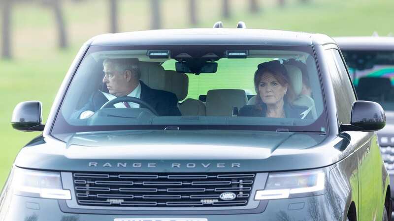 Prince Andrew arrives for the service with Sarah Ferguson (Image: Kelvin Bruce)
