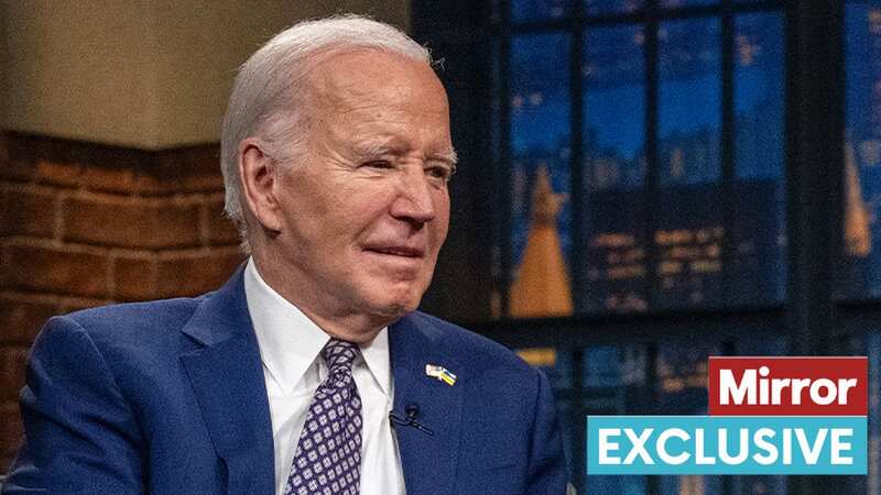Joe Biden made a surprise appearance on the 10th anniversary of Late Night With Seth Meyers (Image: AFP via Getty Images)