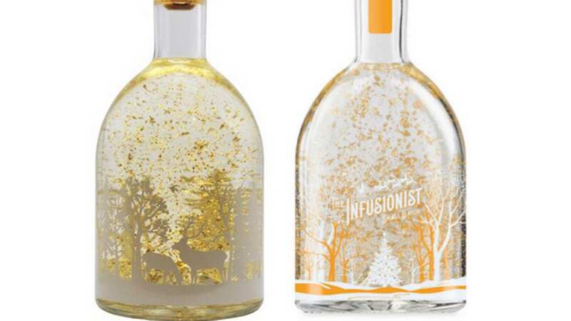 The light-up gin bottles which Aldi was accused of copying from M&S with its own version (right) (Image: PA Media)