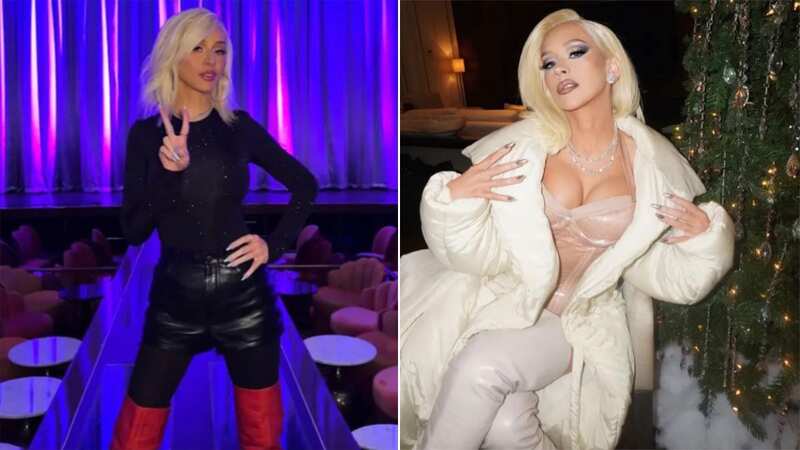 Christina Aguilera wows fans with weight loss in leather shorts and red boots