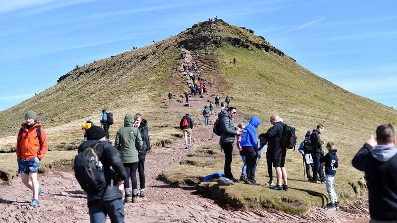 Tourists climb Pen Y Fan, (Image: WalesOnline/Rob Browne)