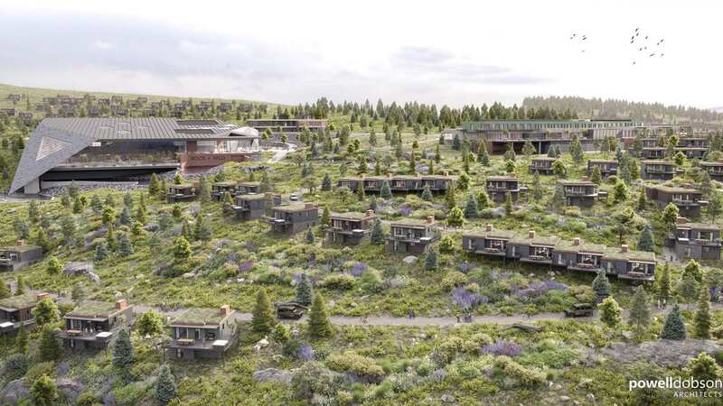 An aerial image of the planned Wildfox Resort (Image: Powell Dobson Architects)