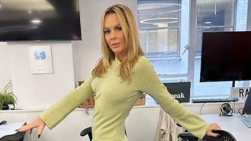 Amanda looked ready for spring in this gorgeous knitted Pretty Lavish dress (Image: Instagram/Amanda Holden)