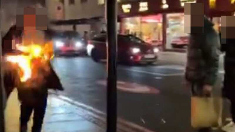 Video footage shows moment e-bike bursts into flames on busy high street