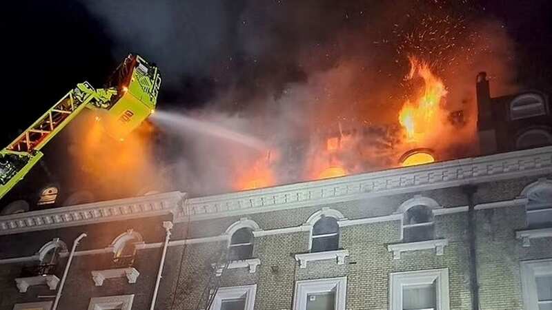 Nearly 100 firefighters rushed to a devastating fire at a block of terraced houses in London (Image: London Fire Brigade)