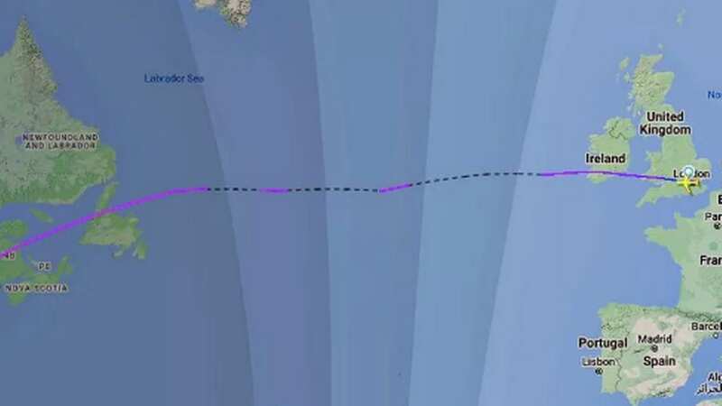 Flight maps show the plane diverting