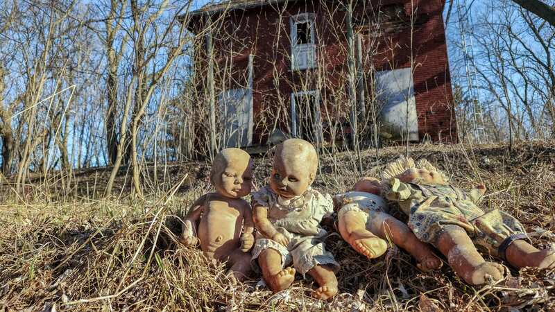 Abandoned house found hidden in the woods filled with terrifying creepy dolls