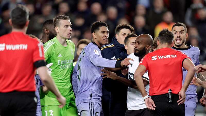 Jude Bellingham was furious after his goal was disallowed against Valencia (Image: David S. Bustamante/Soccrates/Getty Images)