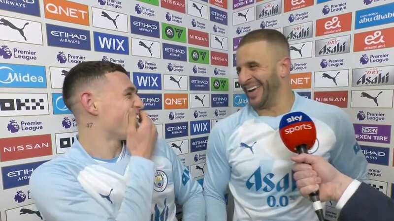 Manchester City stars Phil Foden and Kyle Walker (Image: Sky Sports)