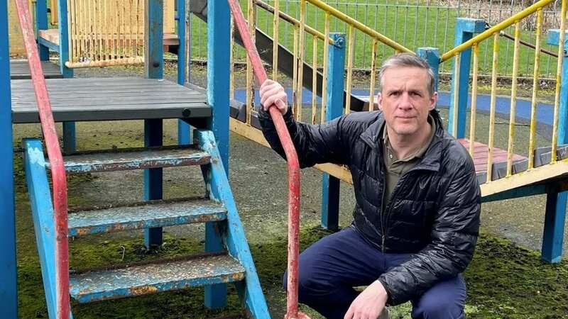 Christopher Cowdy at the play area at Stateford