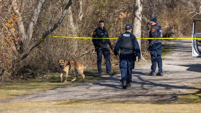 Police dogs were mobilised to scour the area (Image: Newsday via Getty Images)