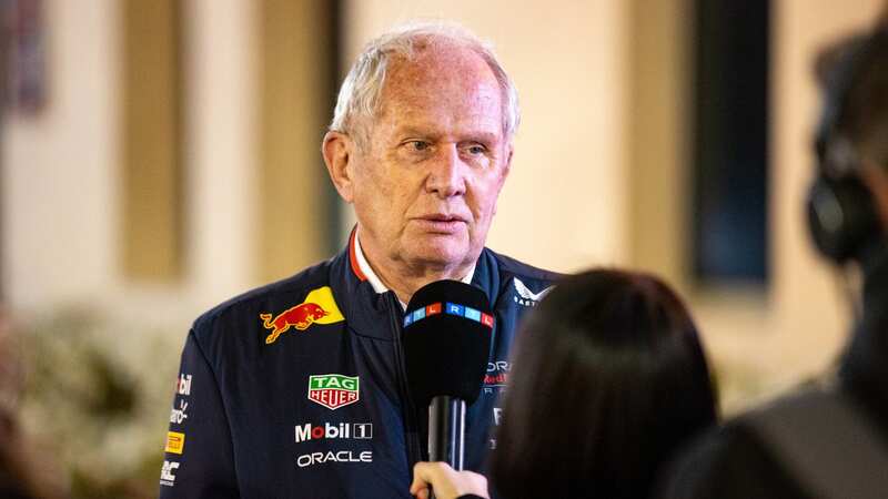 Helmut Marko and Christian Horner pictured in Bahrain last Thursday (Image: Clive Mason/Getty Images)