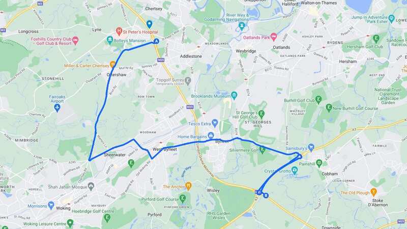 A map shows the five-mile stretch of motorway that will be closed (Image: Google / National Highways)