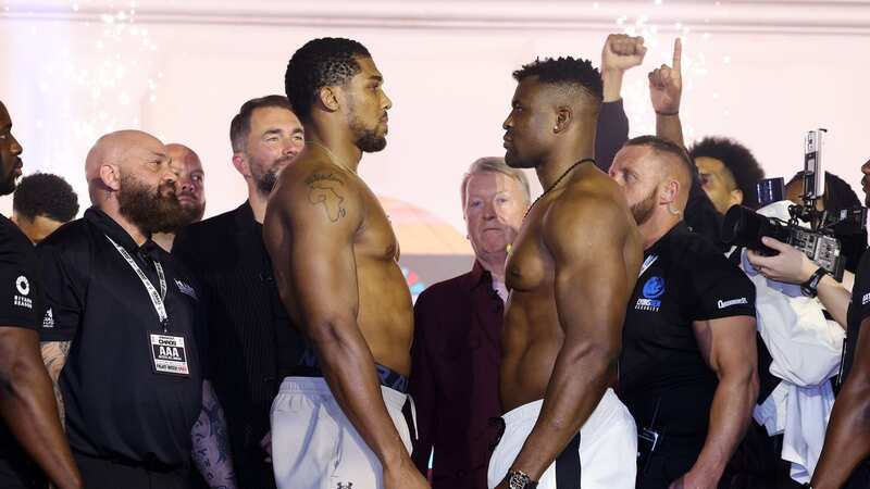 Francis Ngannou weighs in 20lb heavier than Anthony Joshua for mega-fight